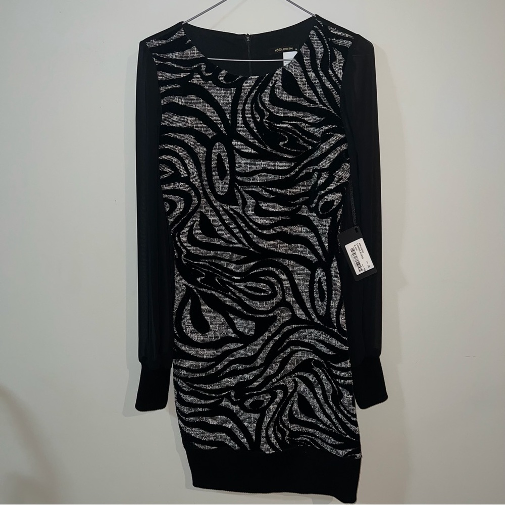Black and Gray Patterned Dress